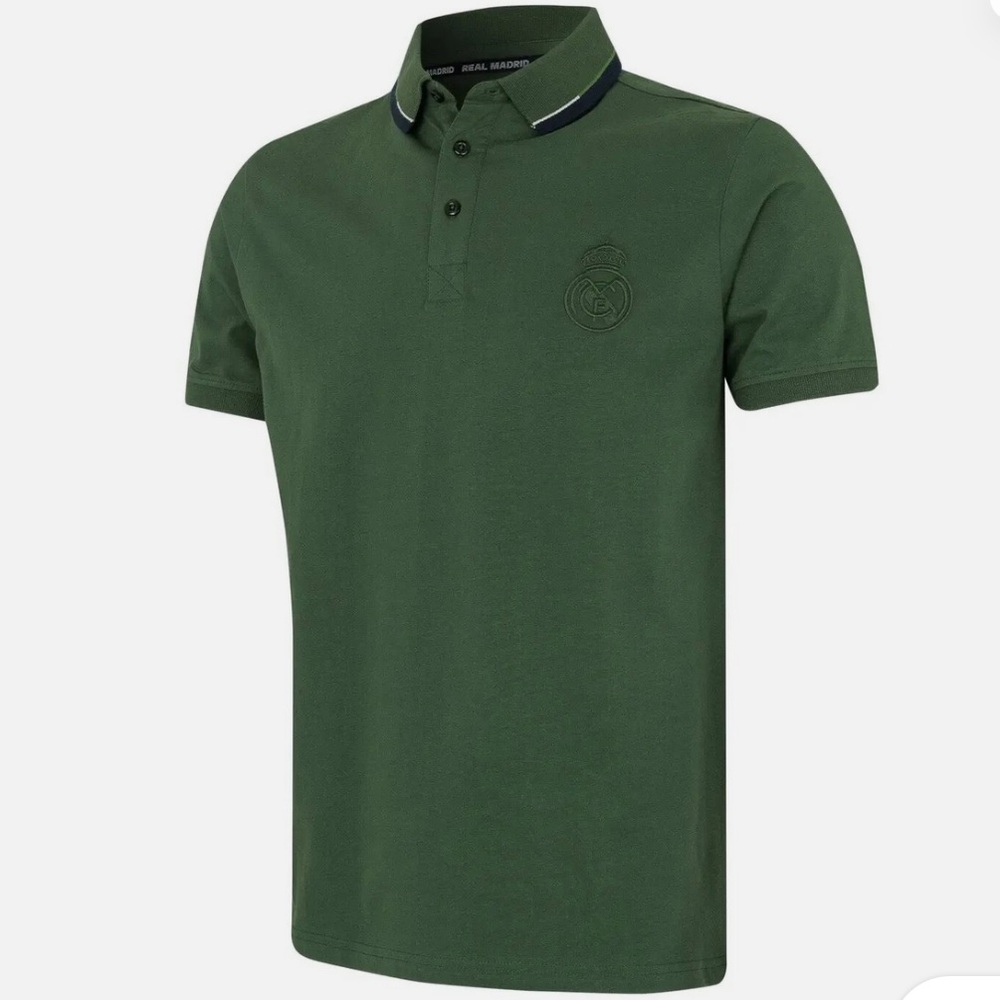 Real Madrid Tonal Green Polo Shirt - M